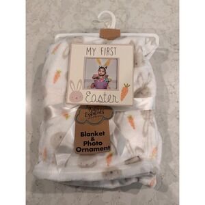 Baby Essentials My First Easter Blanket and Photo Ornament Set Bunny Carrot New